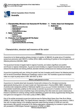 FAO Fisheries & Aquaculture - National Aquaculture Sector Overview: Australia