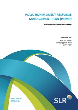 Pollution Incident Response Management Plan