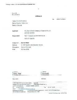 Affidavit of Darren Webb, 28 June 2024