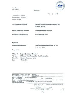 First affidavit of Eugene Tomasoni, 16 May 2024