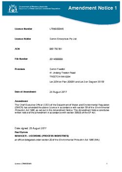 Semini Feedlot Licence Amendment Notice