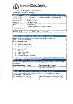 Craig Mostyn Piggery Farm Licence Annual Audit Report