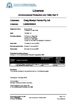 C M Farms - Mogumber Piggery Licence