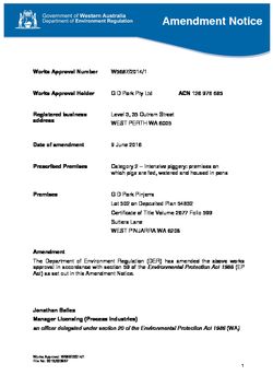 GD Pork Piggery Works Approval Amendment Notice