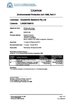 Goodchild Abattoir Licence