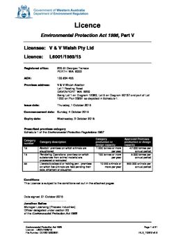 V & V Walsh Abattoir Licence