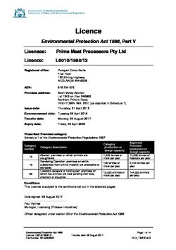 Avon Valley Abattoir Licence