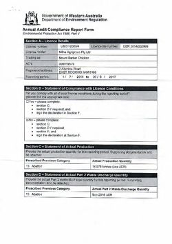 Mt Barker Chicken Abattoir Licence Annual Audit Compliance Report