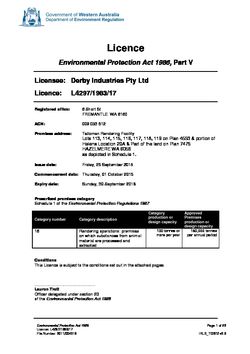 Talloman Rendering Facility Licence