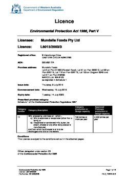 Mundella Food Dairy & Milk Processing Licence