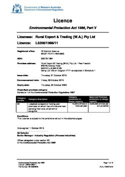 Peel Feedlot Licence