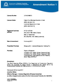 Boyanup Saleyard Licence Amendment 1