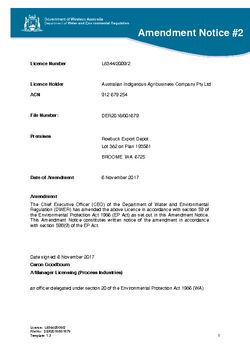 Roebuck Export Depot Licence Amendment