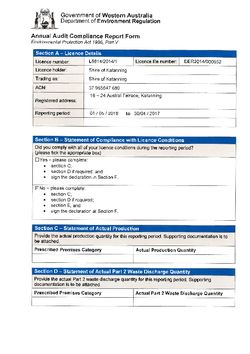 Katanning Regional Sheep Saleyard Annual Audit Compliance Report