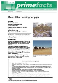Deep Litter Housing for Pigs