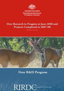 Deer Research in Progress at June 2008 and Projects Completed in 2007-08