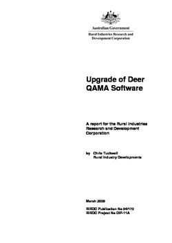 Upgrade of Deer QAMA Software