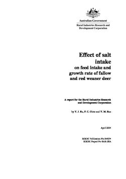 Effect of salt intake on feed intake and growth rate of fallow and red weaner deer
