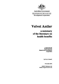 Velvet Antler - a summary of the literature on health benefits