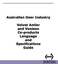 Velvet Antler and Venison Co-products Language and Specifications Guide