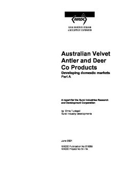 Australian Velvet Antler and Deer Co Products Developing domestic markets Part A