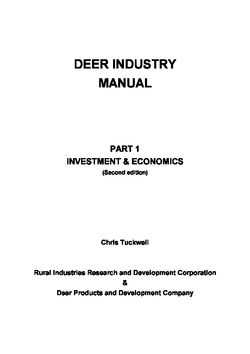 Deer Industry Manual part 1. Investment & Economics