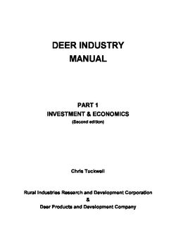 Deer Industry Manual part 1. Investment & Economics