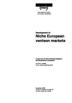 Development of Niche European venison markets