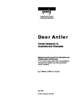 Deer Antler Velvet Research in Australia and Overseas