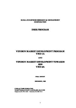 Venison Market Development Towards 2000