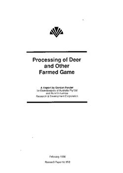 Processing of Deer and Other Farmed Game
