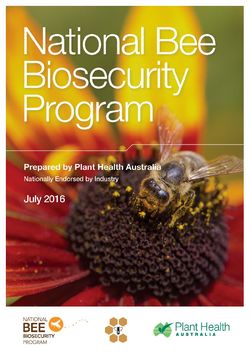 National Bee Biosecurity Program Outline