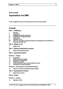South Australia Aquaculture Act 2001