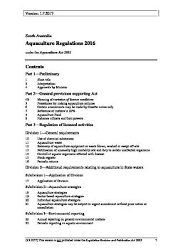 South Australia Aquaculture Regulations 2016