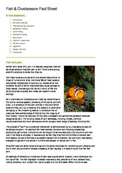 Fish & Crustaceans Fact Sheet - Animals Australia