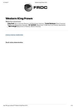 FRDC Stock Status Overview - Western King Prawn 2016