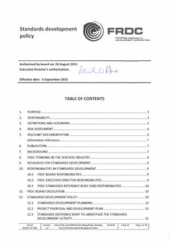 FRDC Standards Development Policy 2015