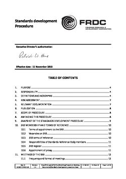 FRDC Standards Development Procedure 2015