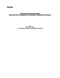 Guidelines of Aquatic Animal Welfare for the Aquaculture Industry in WA