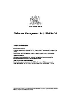 Fisheries Management Act 1994 No 38 NSW