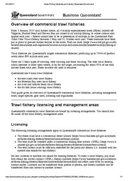 Overview of commercial trawl fisheries - Qld Gov