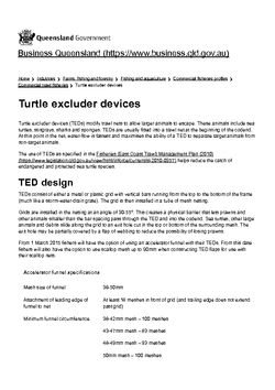 Turtle excluder devices - Business Queensland - Fish Trawl