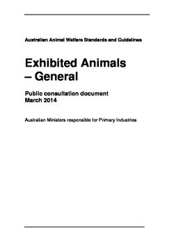 Exhibit Animals - Australian Animal Welfare Standards and Guidelines
