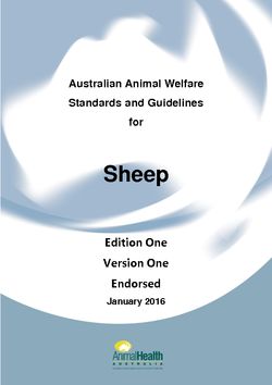 Australian Animal Welfare Standards and Guidelines for Sheep