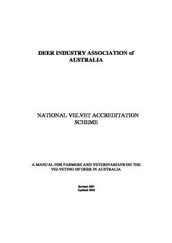 A Manual for Farmers & Veterinarians on the Velveting of Deer in Australia