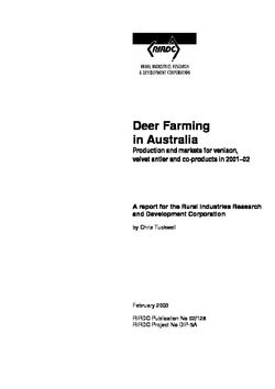 Deer Farming in Australia - Production and markets for venison, velvet antler and co-products in 2001-02