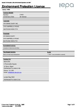 EPA Licence 21463