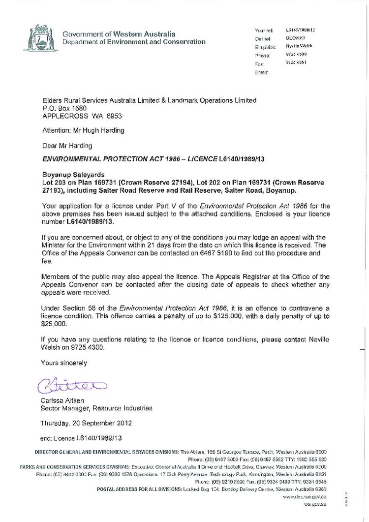 Boyanup Saleyard Licence