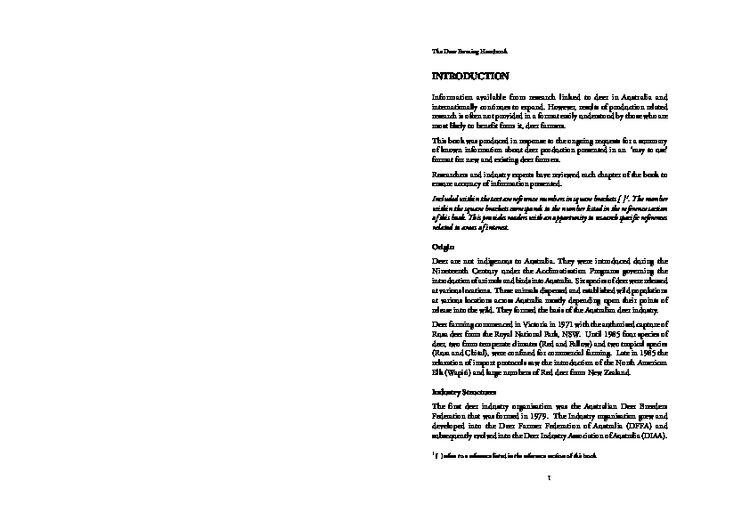Deer Farming Handbook - Introduction