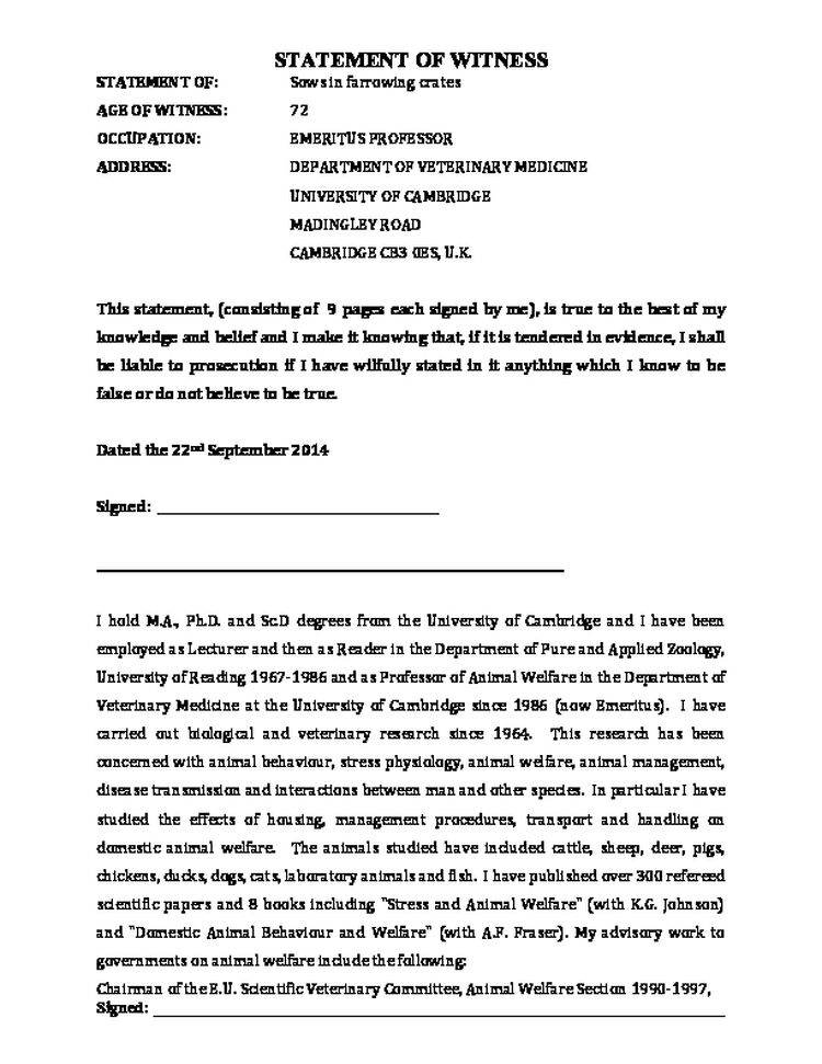 Sows in farrowing crates - Prof Donald Broom